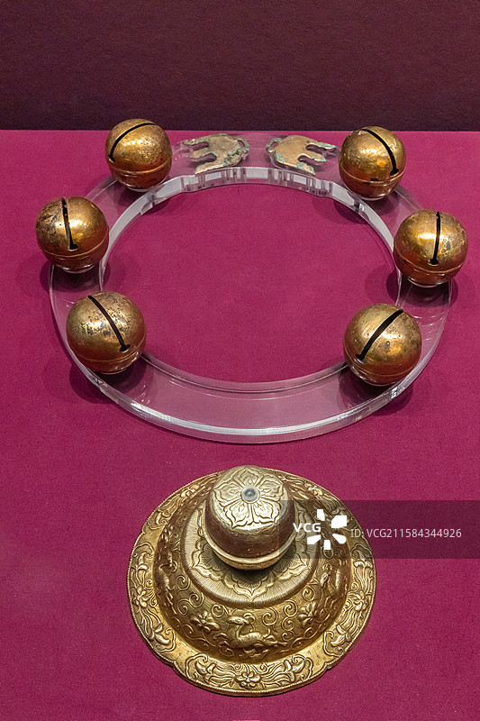 内蒙古博物院鎏金银马项饰辽代一级文物赤峰市松山区辽驸马赠卫国王墓出土图片素材