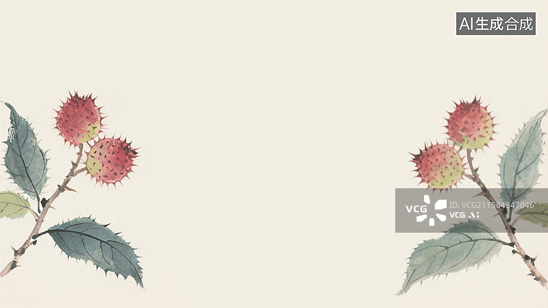 【AI数字艺术】水墨画两侧图片素材