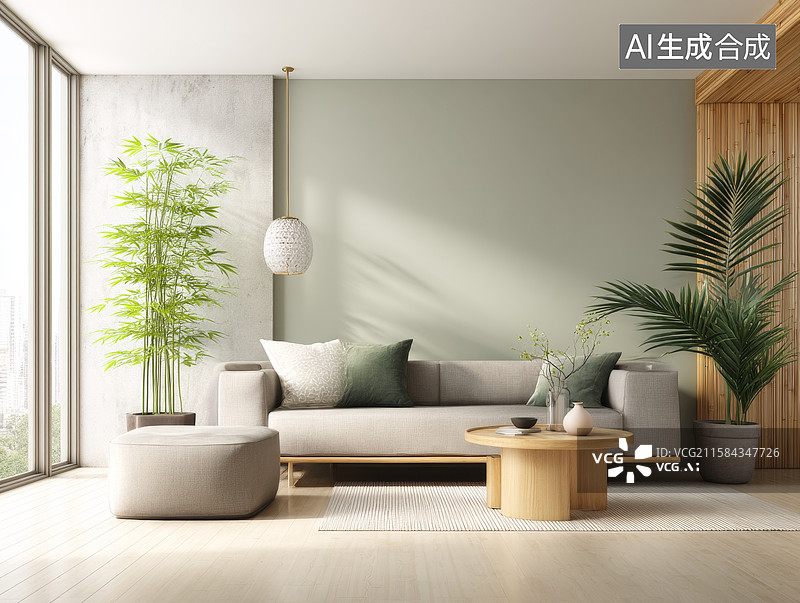 【AI数字艺术】现代简约客厅设计图片素材