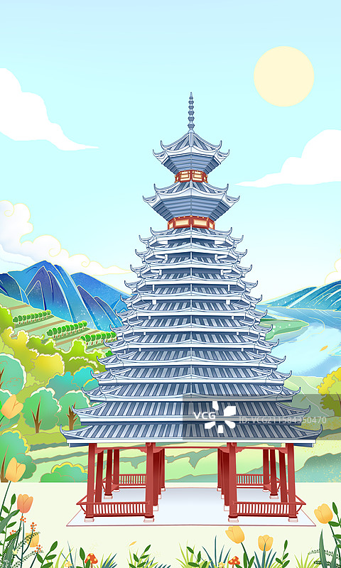 贵阳侗族鼓楼阿哈湖湿地公园图片素材