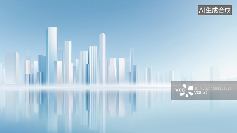 【AI数字艺术】汽车广告背景图——抽象发光城市天际线与光滑广场图片素材