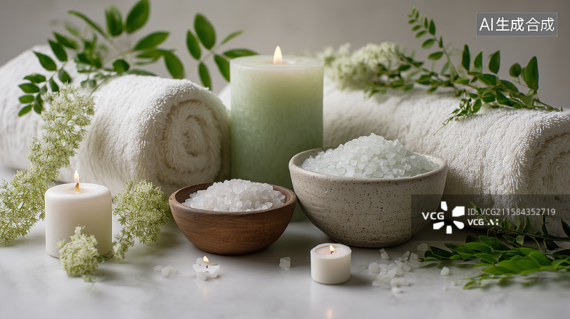 【AI数字艺术】温泉疗愈场景布置图片素材