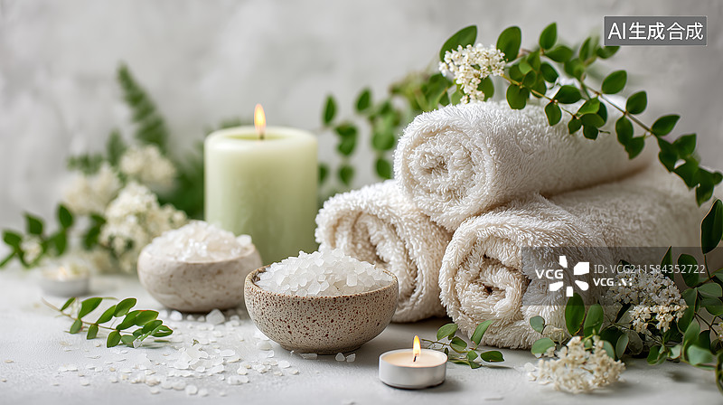 【AI数字艺术】温泉疗愈场景布置图片素材