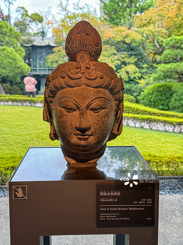 唐代 天龙山石窟 第21窟 菩萨坐像头部 东京根津美术馆图片素材