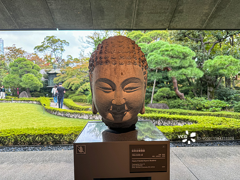 北齐 天龙山石窟 第16窟 如来坐像头部 东京根津美术馆图片素材