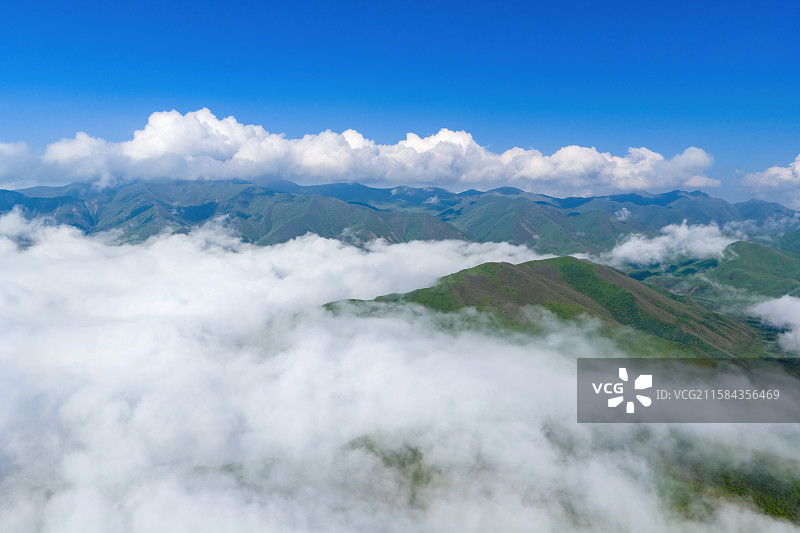 航拍桑科草原云景风光图片素材