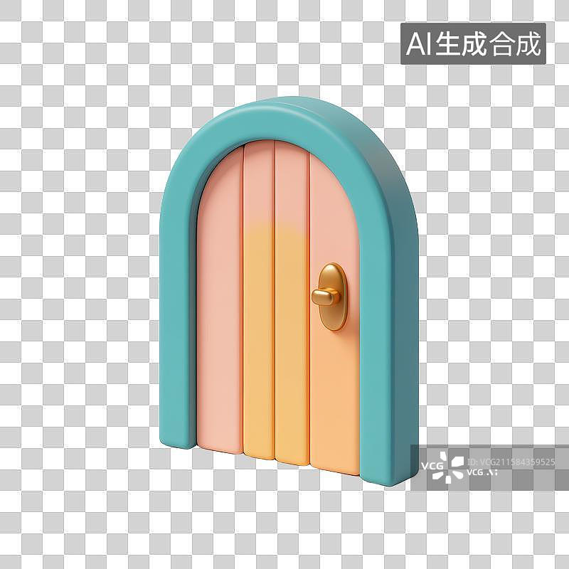 【AI数字艺术】3D卡通立体门通道入口元素图片素材