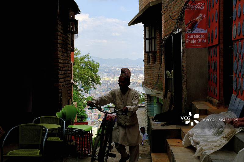 加德满都猴庙城市风光图片素材
