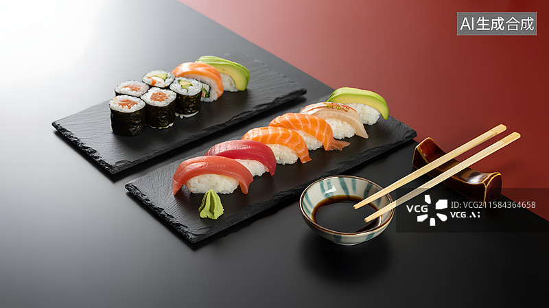 【AI数字艺术】精美寿司摆盘图片素材