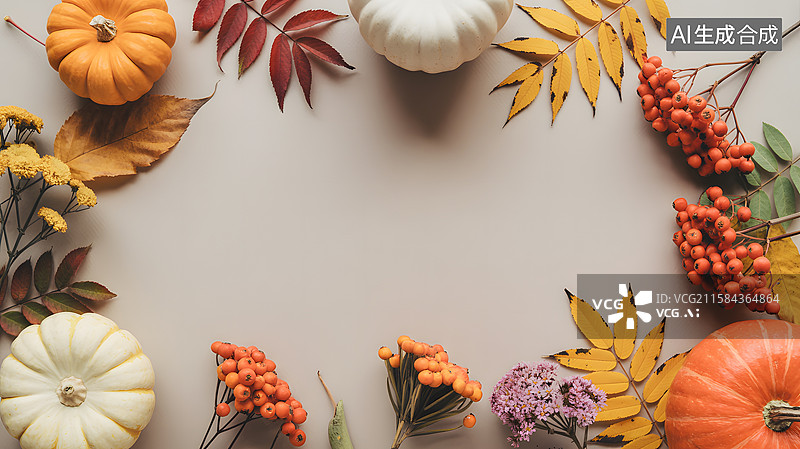 【AI数字艺术】秋季丰收的静物图片素材
