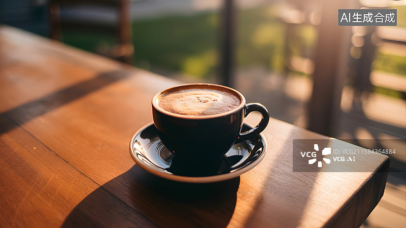 【AI数字艺术】阳光下的咖啡杯图片素材