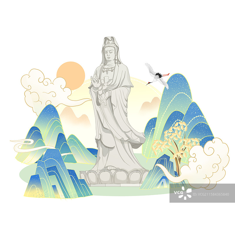 泉州石狮黄金海岸插画图片素材