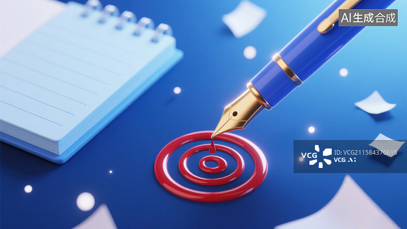 【AI数字艺术】3D三维钢笔滴墨水纸张飞舞图片素材