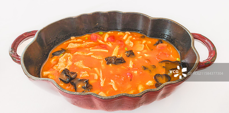 河南美食连汤肉片图片素材