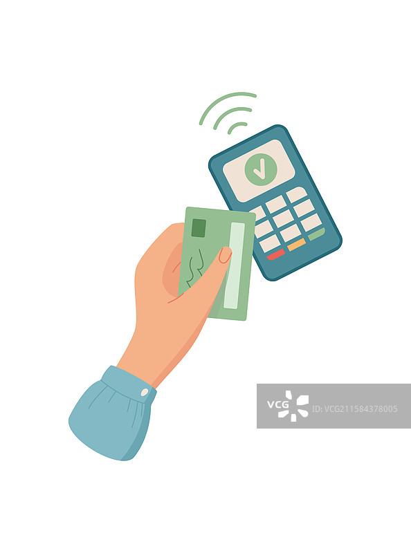 手持支付卡与终端图片素材