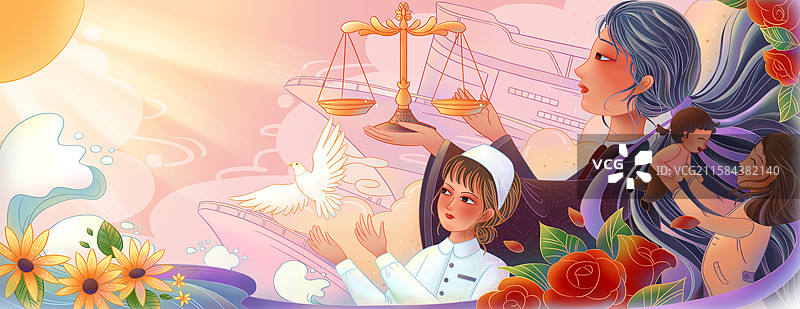 妇女节现代女性社会成就图片素材