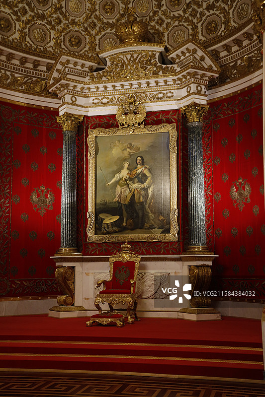 俄罗斯圣彼得堡艾尔米塔什博物馆冬宫彼得大厅图片素材