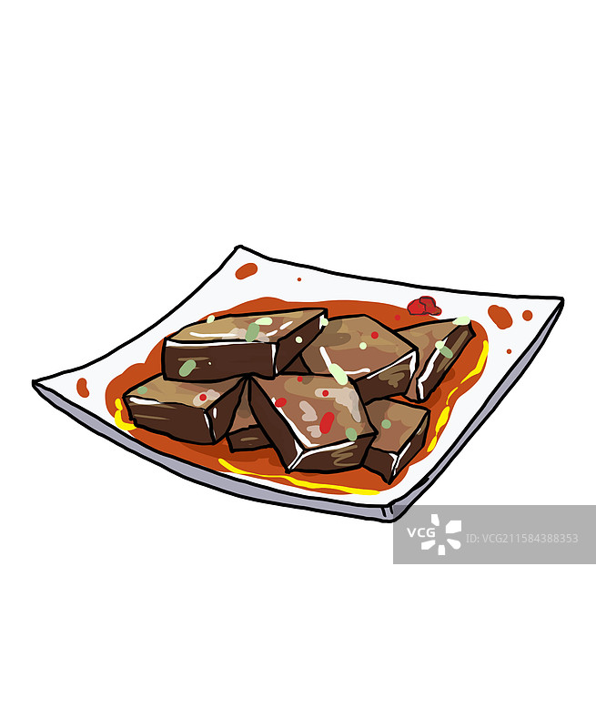 臭豆腐手绘插画图片素材
