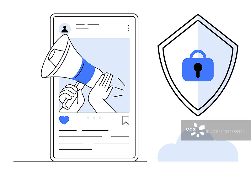 数字营销公告与数据安全图片素材