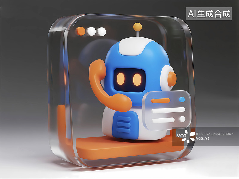 【AI数字艺术】AI智能机器人客服人工智能问答自动化图片素材