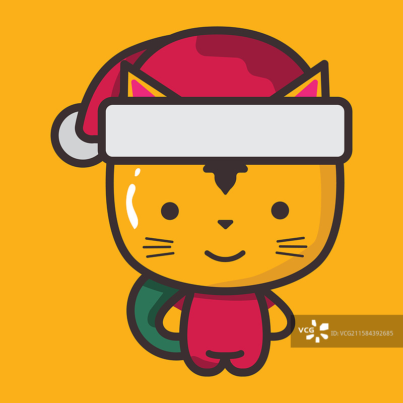 穿着圣诞老人服装的站立猫咪图片素材