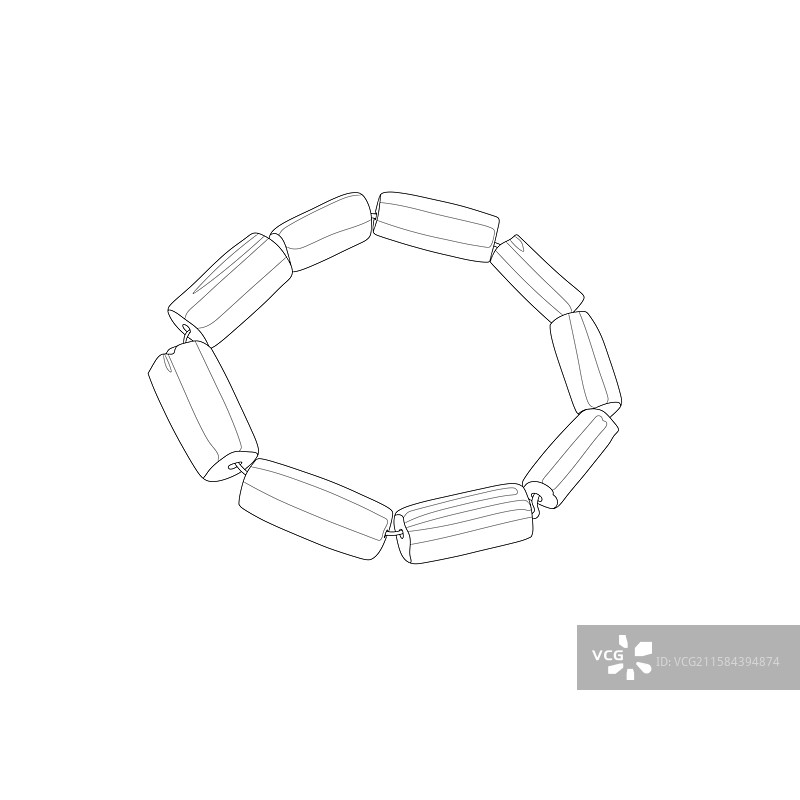 西汉六棱柱形水晶穿珠图片素材