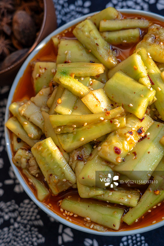 厨房餐饮美味家常菜之凉拌黄瓜图片素材