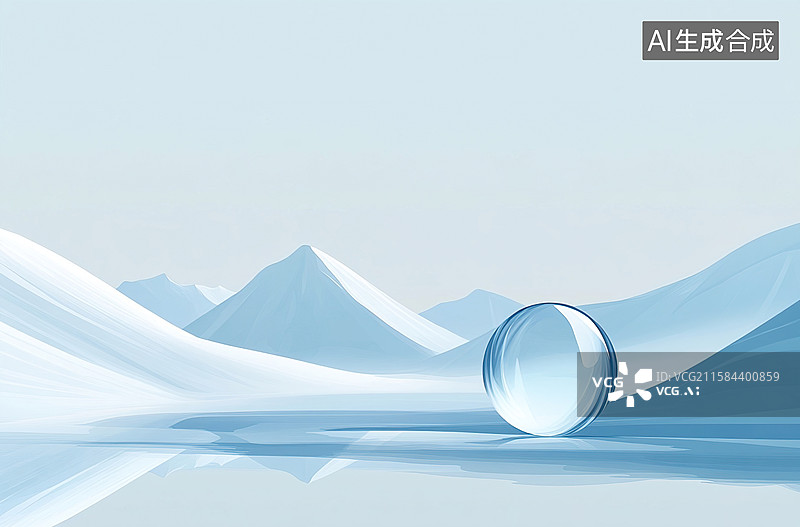 【AI数字艺术】抽象的水滴山水背景图片素材