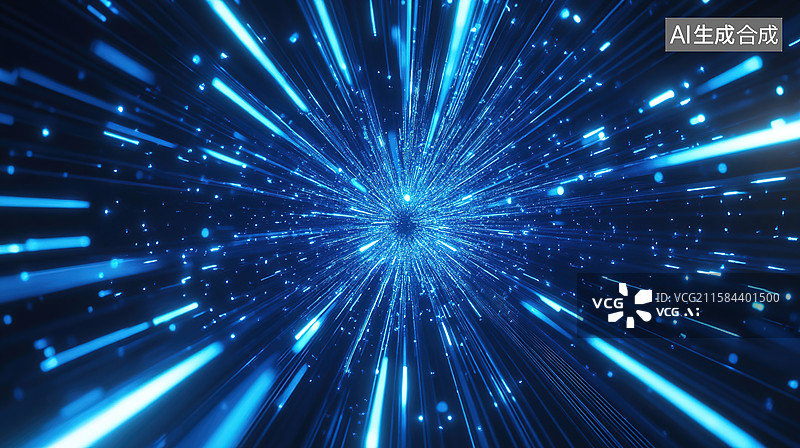 【AI数字艺术】抽象的科技感穿越隧道图片素材