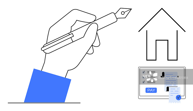 在线签署购房文件图片素材