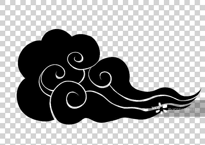 祥云中式花纹剪影装饰商务插画元素图片素材