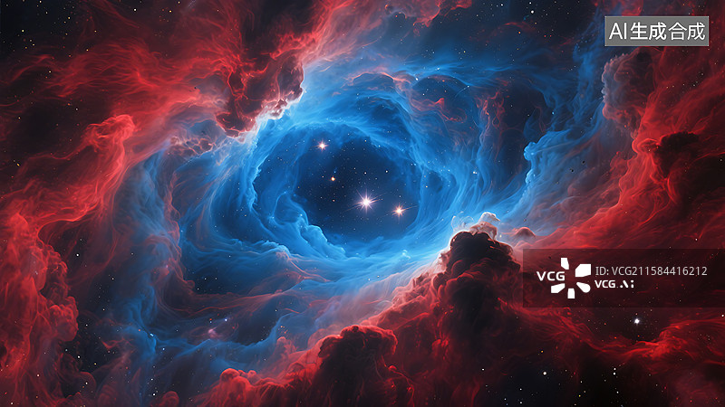 【AI数字艺术】宇宙星云 长曝光天文摄影 哈勃望远镜 哈勃色合成 神秘深空 永恒之美图片素材