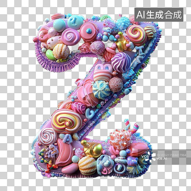 【AI数字艺术】奶油风字母z图片素材