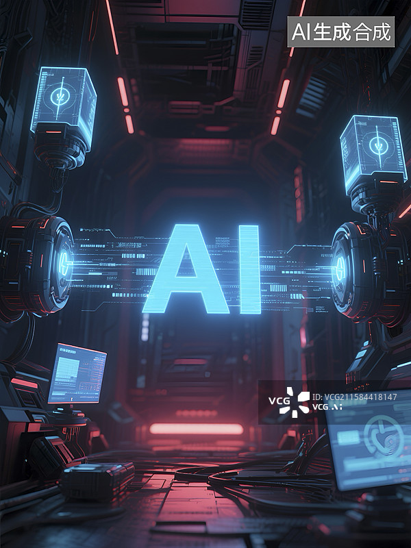 【AI数字艺术】科幻风格的AI科技场景图片素材