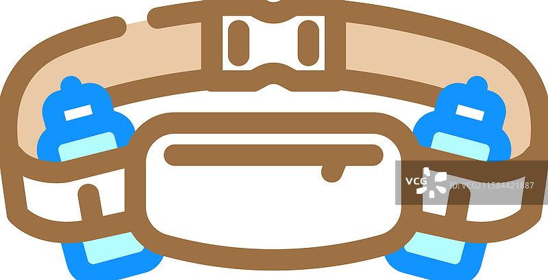 跑步配件水分补给腰带彩色图标图片素材