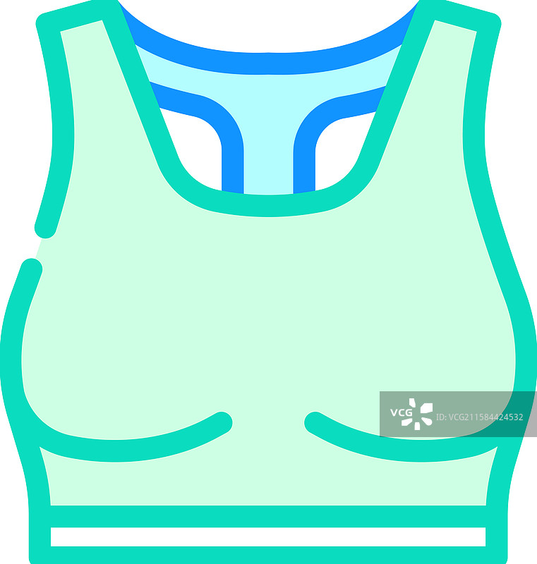 运动胸罩跑步配件彩色图标图片素材