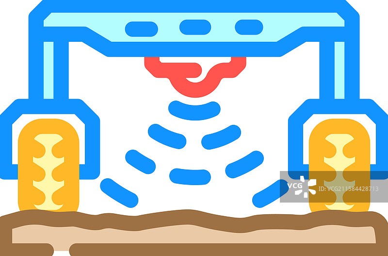 田野扫描机器人收获彩色图标图片素材