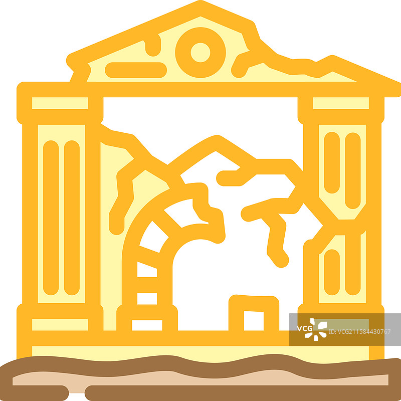 古代遗址地理发现彩色图标图片素材