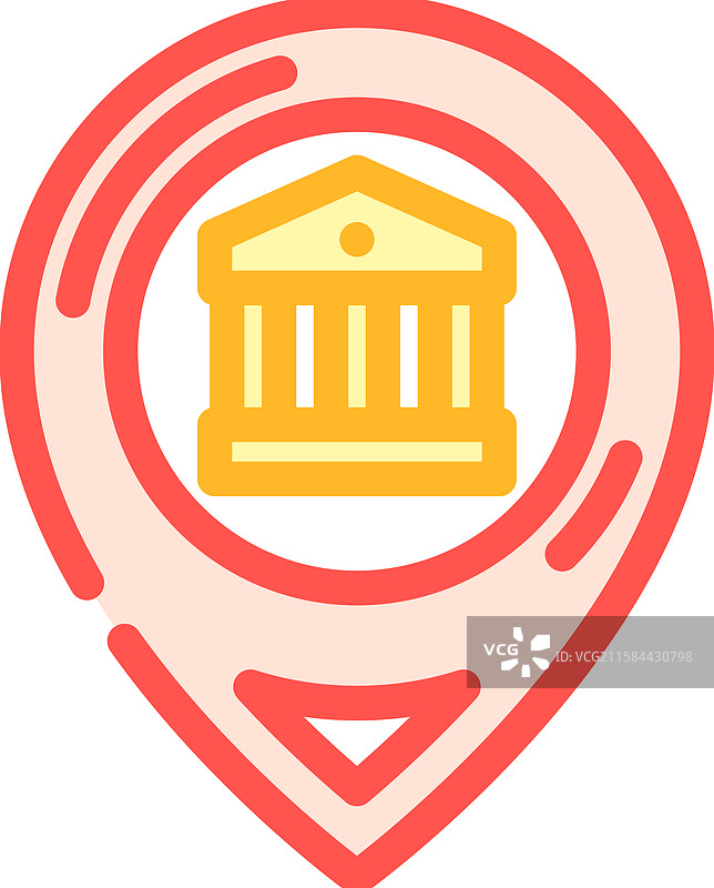 地标性地理发现彩色图标图片素材