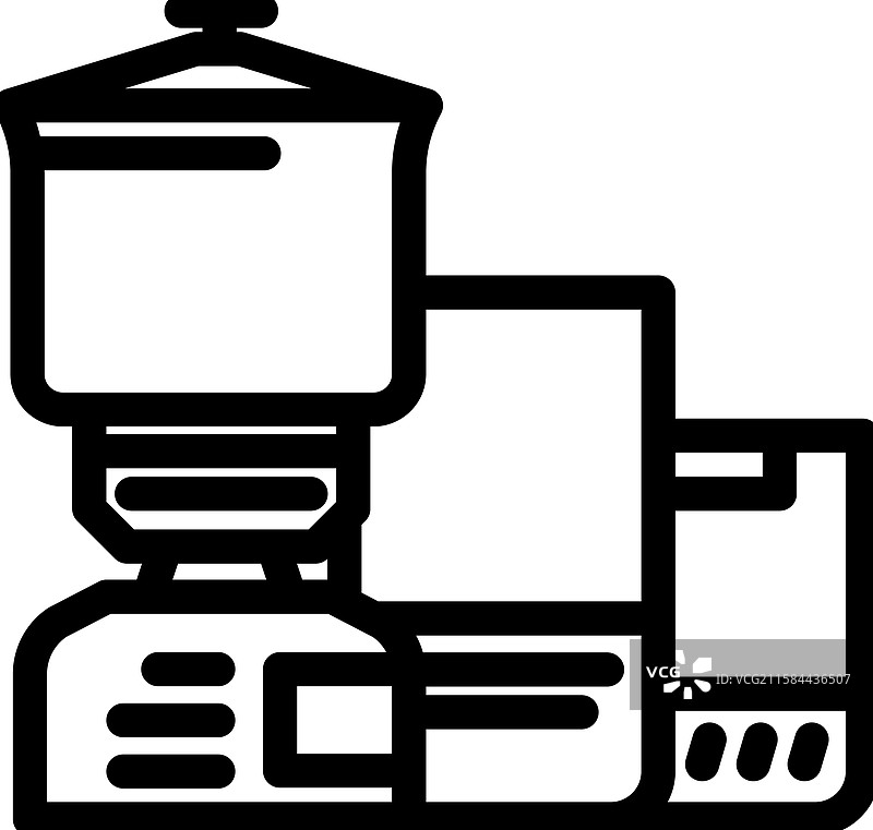 露营气体炉灶线条图标图片素材