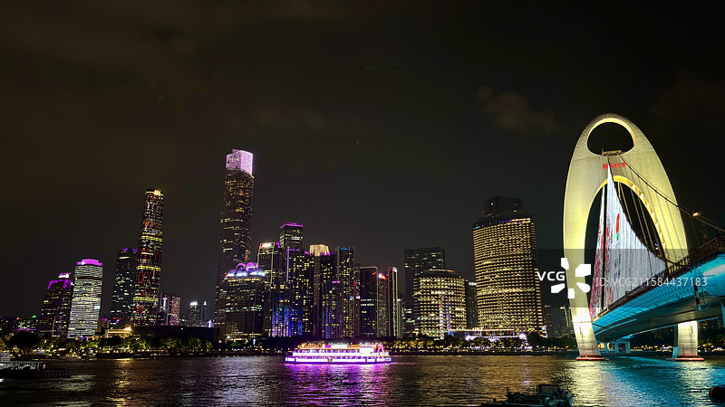 广东猎德大桥 广东珠江新城夜景图片素材
