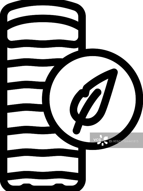 鸭绒睡袋线条图标图片素材