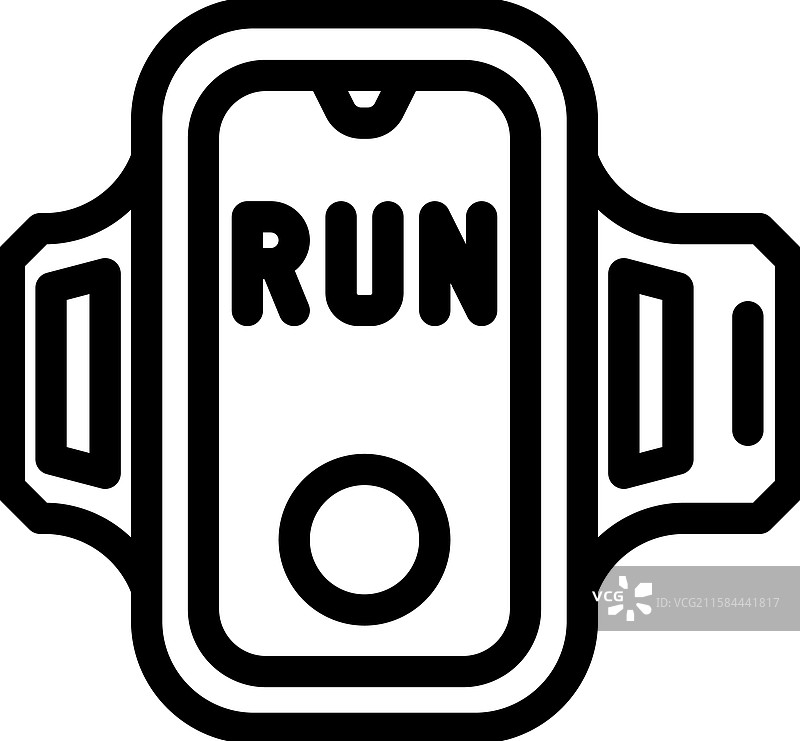 手机臂带跑步配件线条图标图片素材