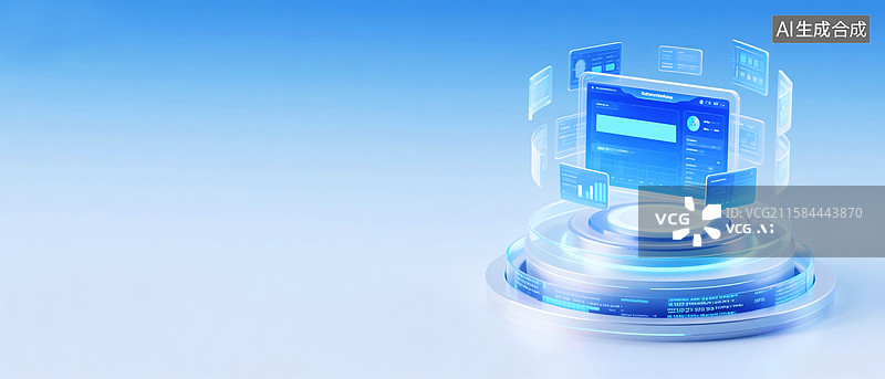 【AI数字艺术】3D科技互联网网页，数据，云计算，文件，人工智能玻璃质感商务图标留白边框设计图片素材