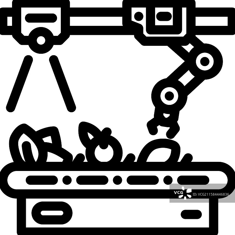 机器人分拣系统机器人收割线条图标图片素材