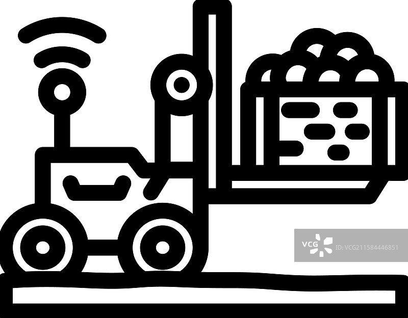 机器人装载机收割线条图标图片素材