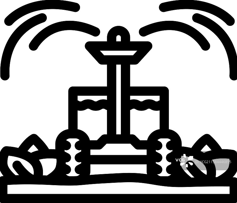 浇水机器人收获线条图标图片素材