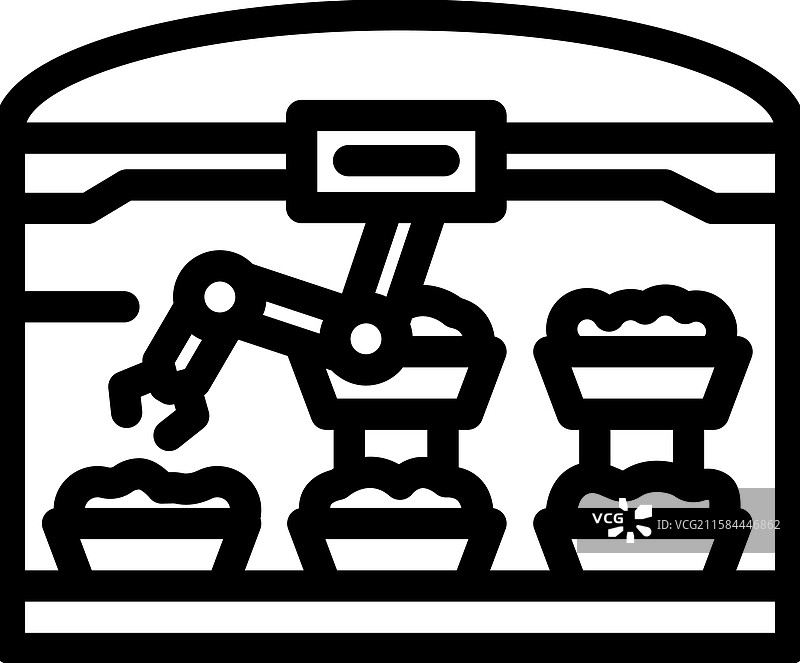 自动温室机器人收割线条图标图片素材