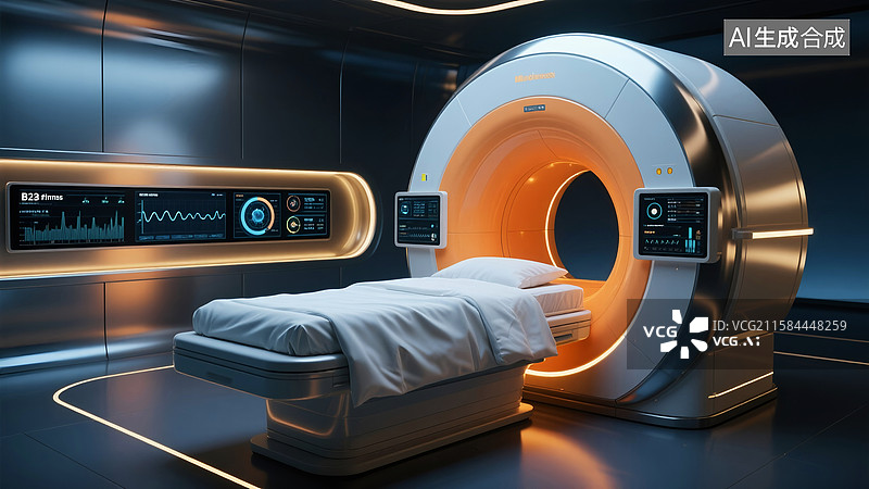 【AI数字艺术】医院检测设备CT室核磁共振扫描图片素材