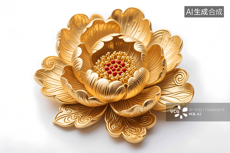 【AI数字艺术】国风立体雕花牡丹富贵春节国庆节图片素材